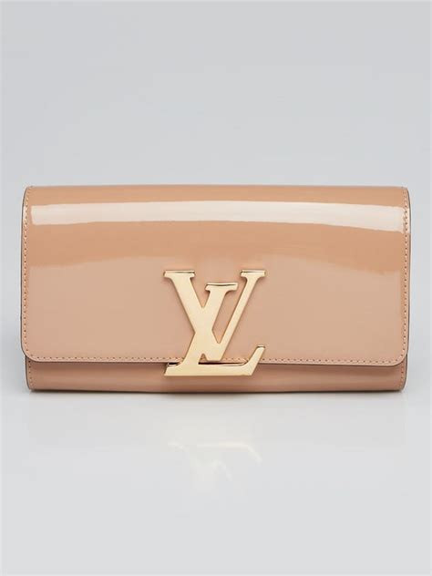 Louis Vuitton Nude Vernis Leather Louise Clutch Bag